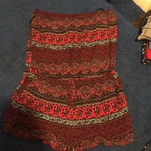 Floral printed strapless ROMPER